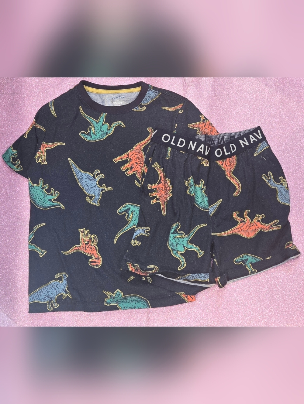 Preowned Good Condition Boys Dinosaur Pajamas Size (8) M